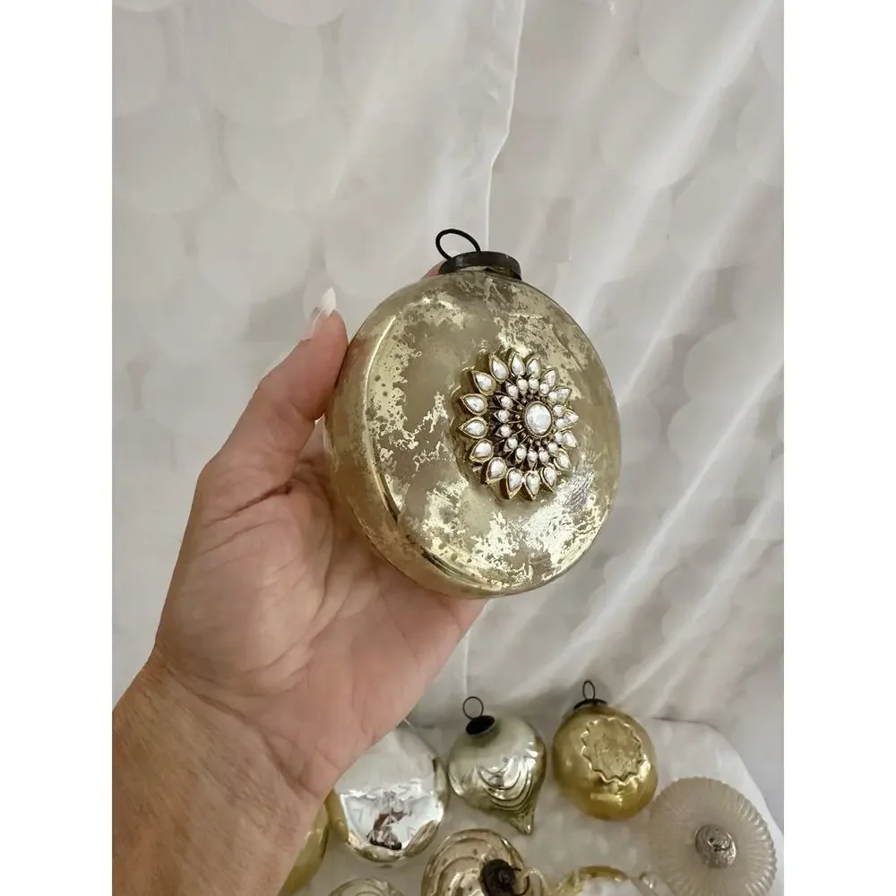 Lot Of 13 X LARGE Handblown Glass Christmas Ornament Balls High End Quality